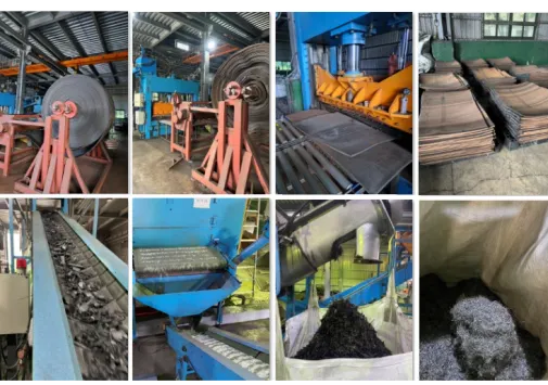 廢橡膠,廢橡膠再利用,廢橡膠及輸送帶回收處理 ( 新勝光機械有限公司 )